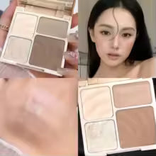 Ivory Aura™ 4 Colors Highlighter Contour 3D Facial Bronzer Cosmetic Brightening Beige Matte Highlights Palette Nose Shadow Powder Makeup
