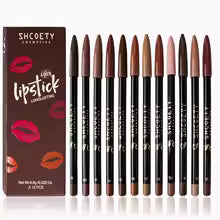 Ivory Aura™ 12pcs Lip Liner Pen 12 Colors Professional Lip Liner Pencil and Matte Lip Non-stick Cup Nude Lipstick Pencil SET