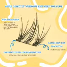 Ivory Aura™ No Glue Required Fake Eyelashes Flower Sea 8 Rows Cluster False Eyelashes Diy Eyelash Natural Lashes Extension Makeup Products