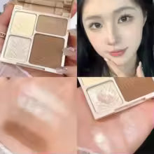 Ivory Aura™ 4 Colors Highlighter Contour 3D Facial Bronzer Cosmetic Brightening Beige Matte Highlights Palette Nose Shadow Powder Makeup